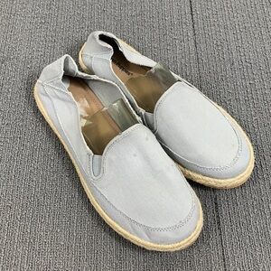 Hush Puppies Cassie Kelli Loafers Womens Size 9 M Gray Canvas Slip on Espadrille
